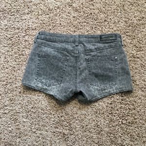 Mango Grey Leopard Print Jean Shorts